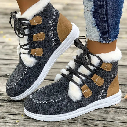 🥾 Cozy, fleece-lined women's winter ankle boots 