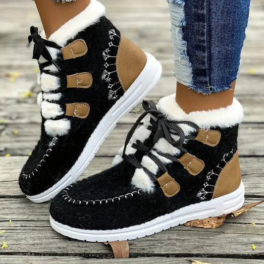 🥾 Cozy, fleece-lined women's winter ankle boots 