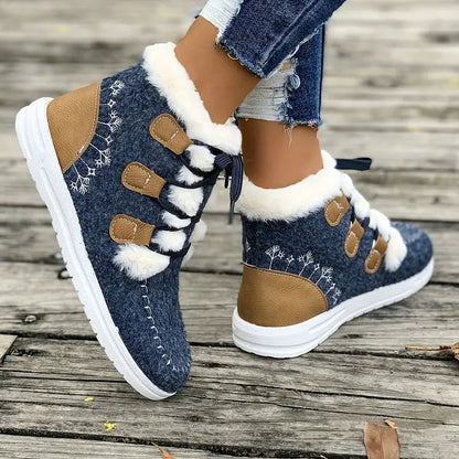 🥾 Cozy, fleece-lined women's winter ankle boots 