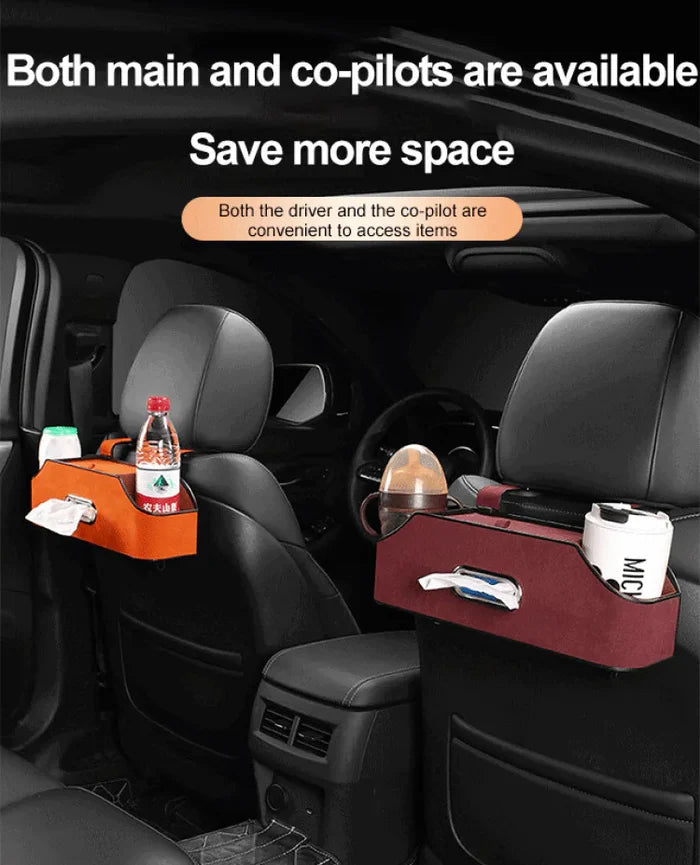 Car Multifunctional Leather Tissue Storage Box