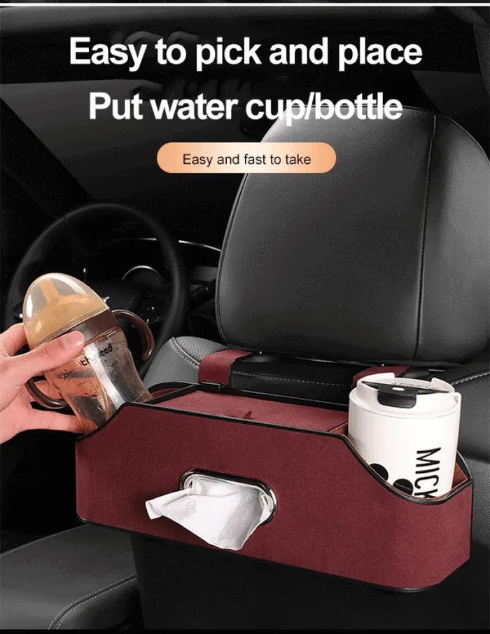 Car Multifunctional Leather Tissue Storage Box