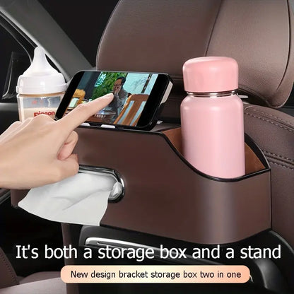 Car Multifunctional Leather Tissue Storage Box