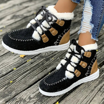 🥾 Cozy, fleece-lined women's winter ankle boots 