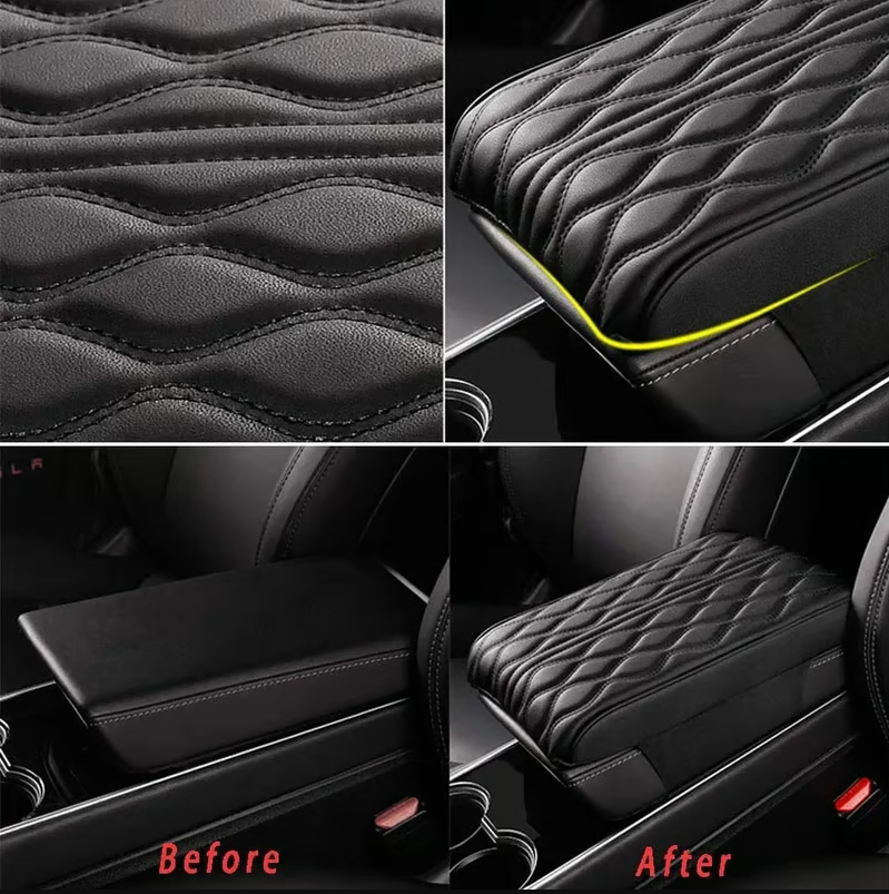 Memory Cotton Leather Car Armrest Box Pad (Universal style)