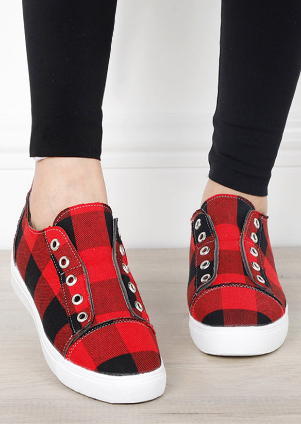 2021 New Arrival Plaid Slip_On Round Toe Flat Sneakers (60% OFF  ONLY TODAY)